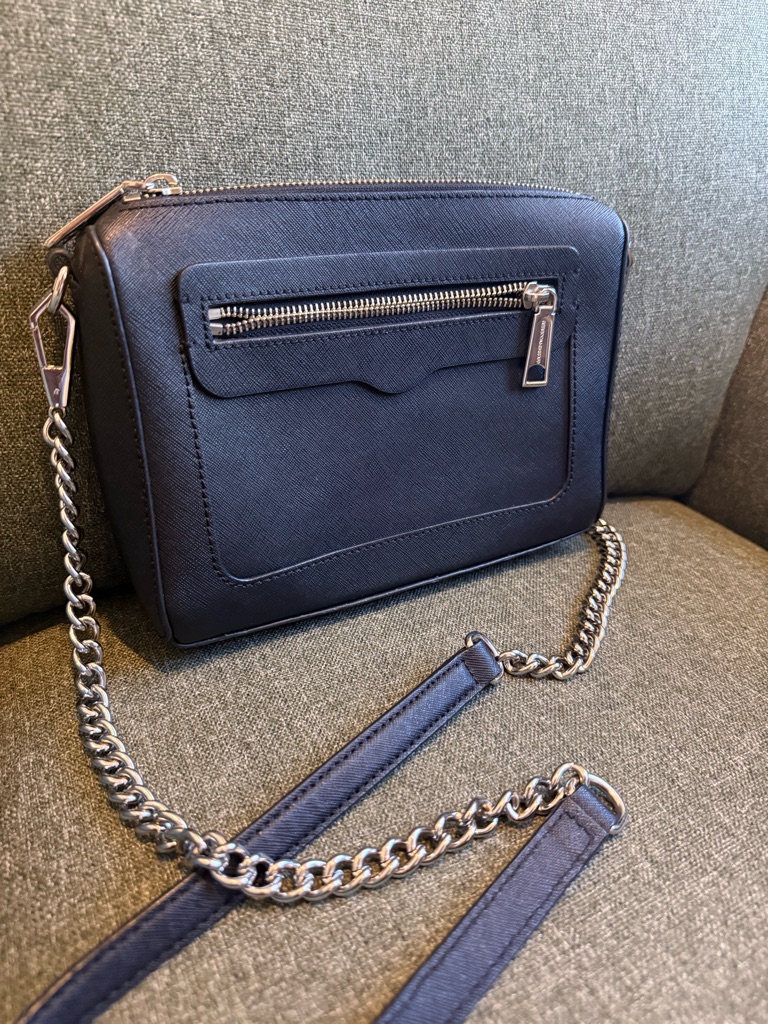 Rebecca Minkoff Black Crossbody Bag With Silver Harware